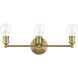 Lansdale 3 Light 20 inch Antique Brass Vanity Sconce Wall Light