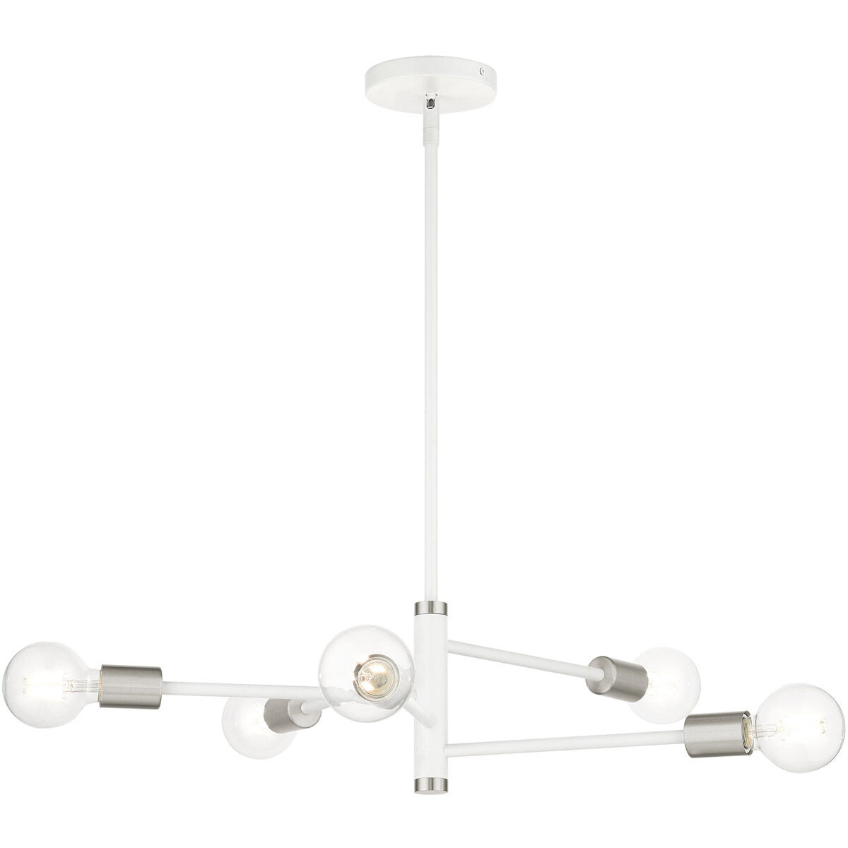 Bannister 5 Light 24 inch White Chandelier Ceiling Light