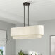 Manorwood 4 Light 10 inch English Bronze Large Linear Chandelier Ceiling Light, Large