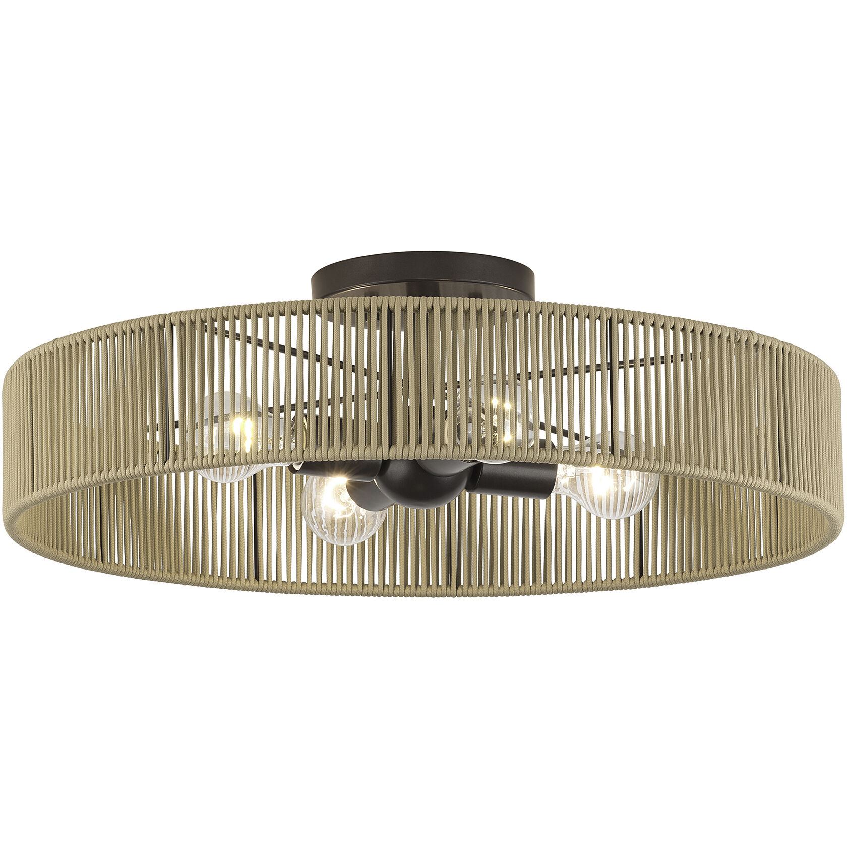 Goldiemesh 4 Light 22 inch English Bronze Semi Flush Mount Ceiling Light, Extra Large
