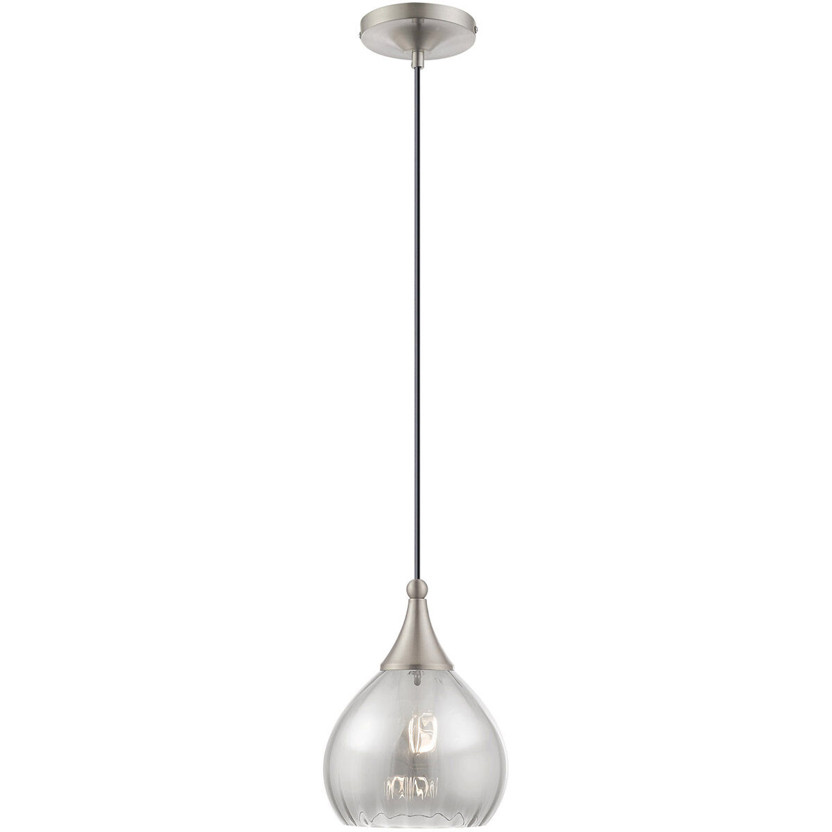 Art Glass 1 Light 7 inch Brushed Nickel Mini Pendant Ceiling Light
