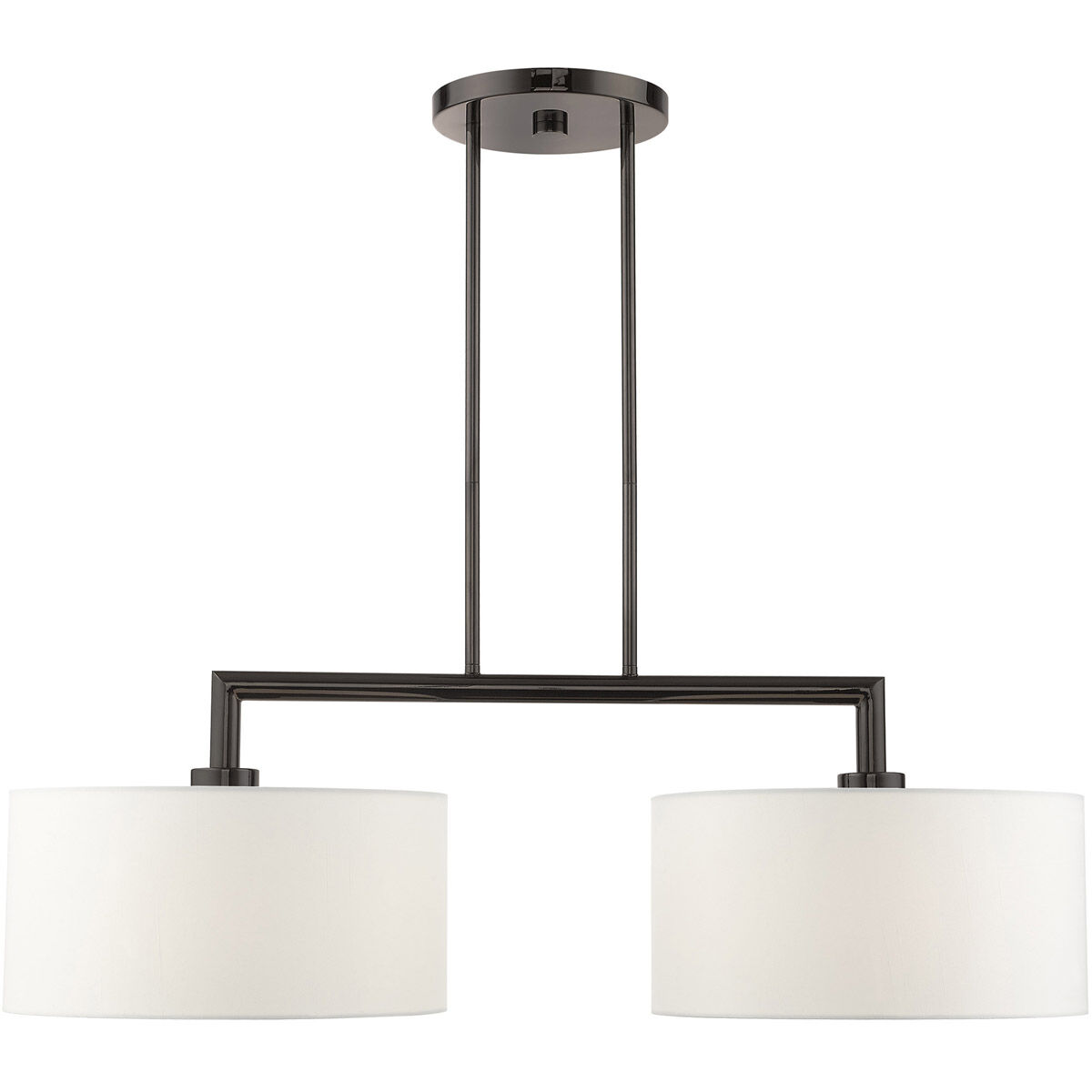 Meridian 2 Light 35 inch Black Chrome Linear Chandelier Ceiling Light