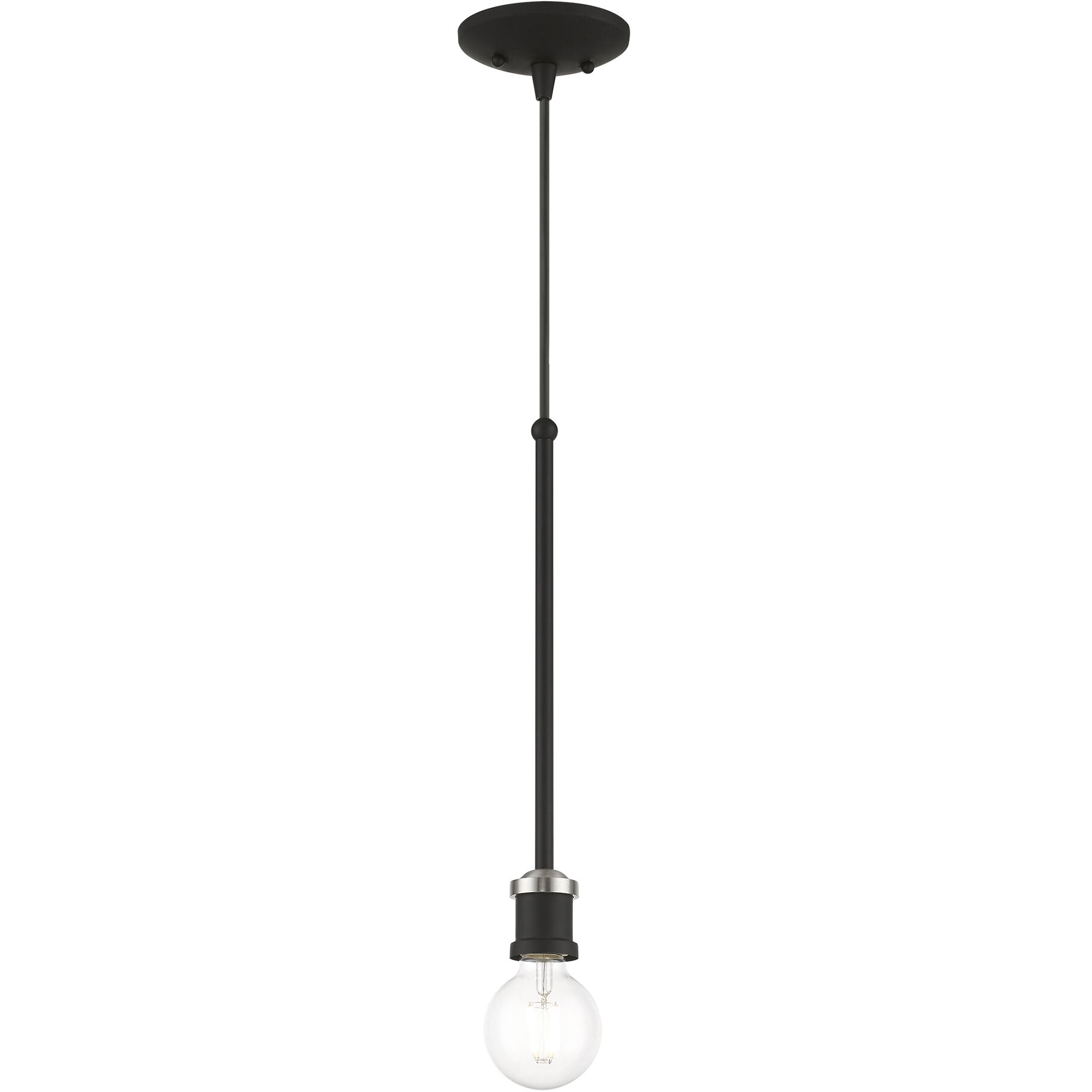 Lansdale 1 Light 5 inch Black with Brushed Nickel Accents Single Pendant Ceiling Light, Single