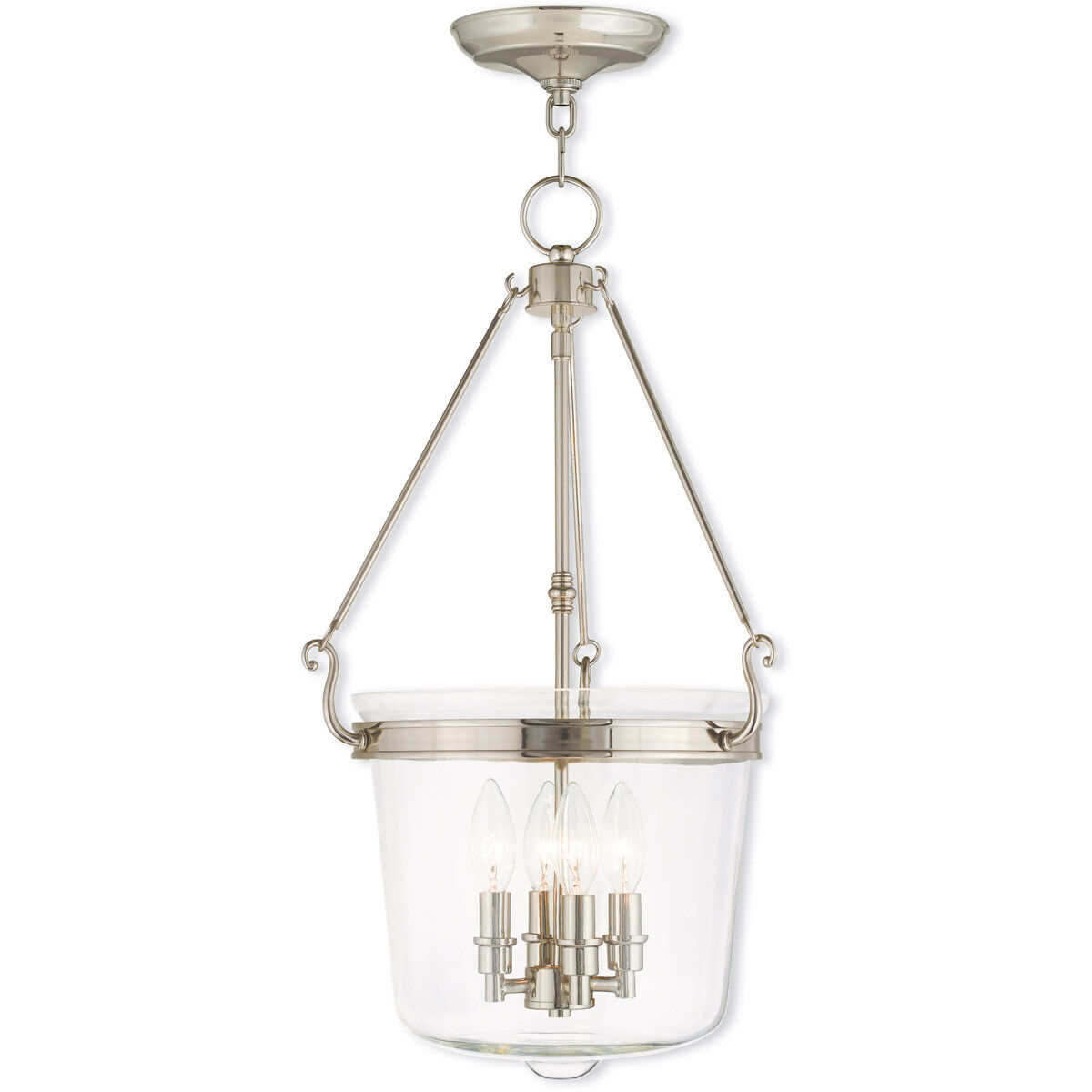Rockford 4 Light 14.25 inch Polished Nickel Pendant Ceiling Light