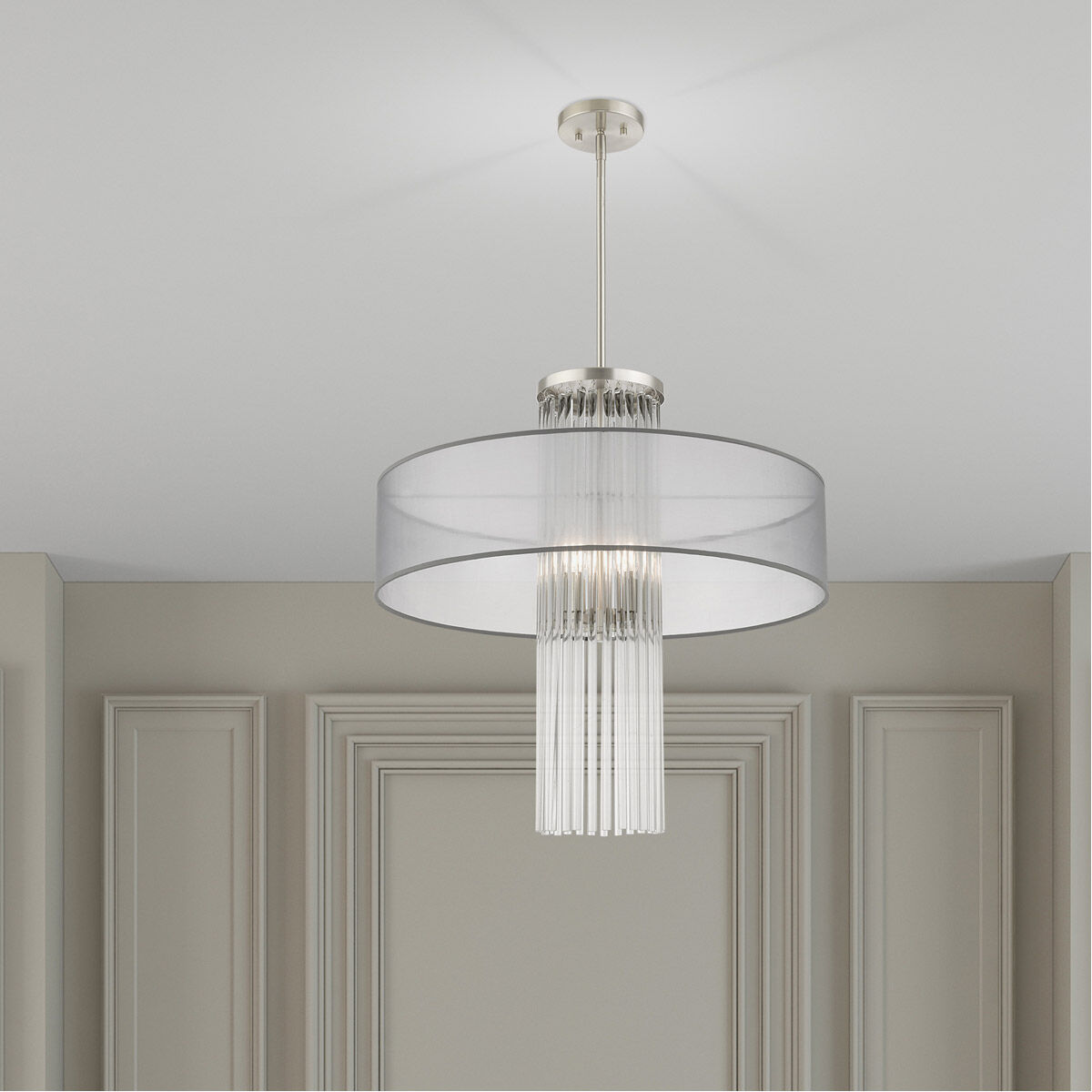 Alexis 4 Light 24 inch Brushed Nickel Pendant Chandelier Ceiling Light