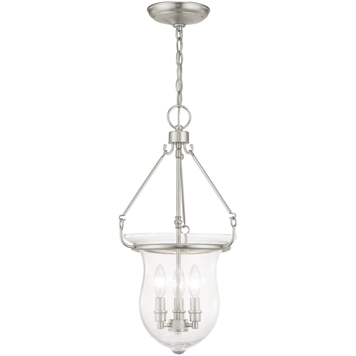 Canterbury 3 Light 12 inch Brushed Nickel Pendant Ceiling Light