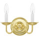 Williamsburgh 2 Light 10 inch Polished Brass Wall Sconce Wall Light