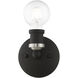Lansdale 1 Light 5 inch Black with Brushed Nickel Accents Single Vanity Sconce Wall Light, Single