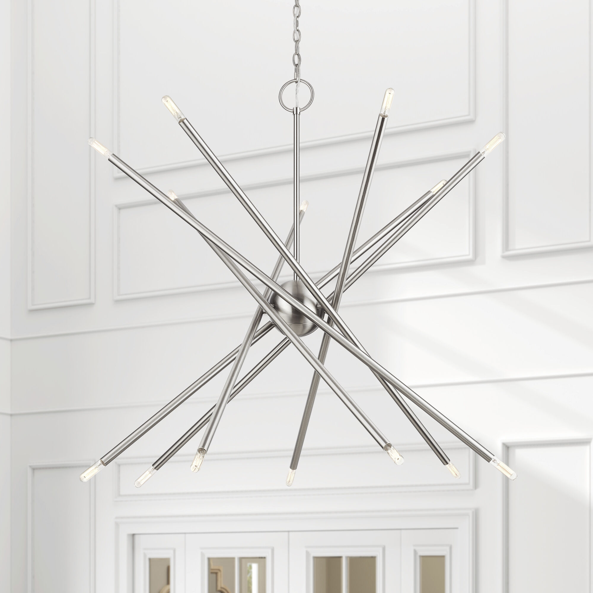 Soho 14 Light 40 inch Brushed Nickel Foyer Chandelier Ceiling Light