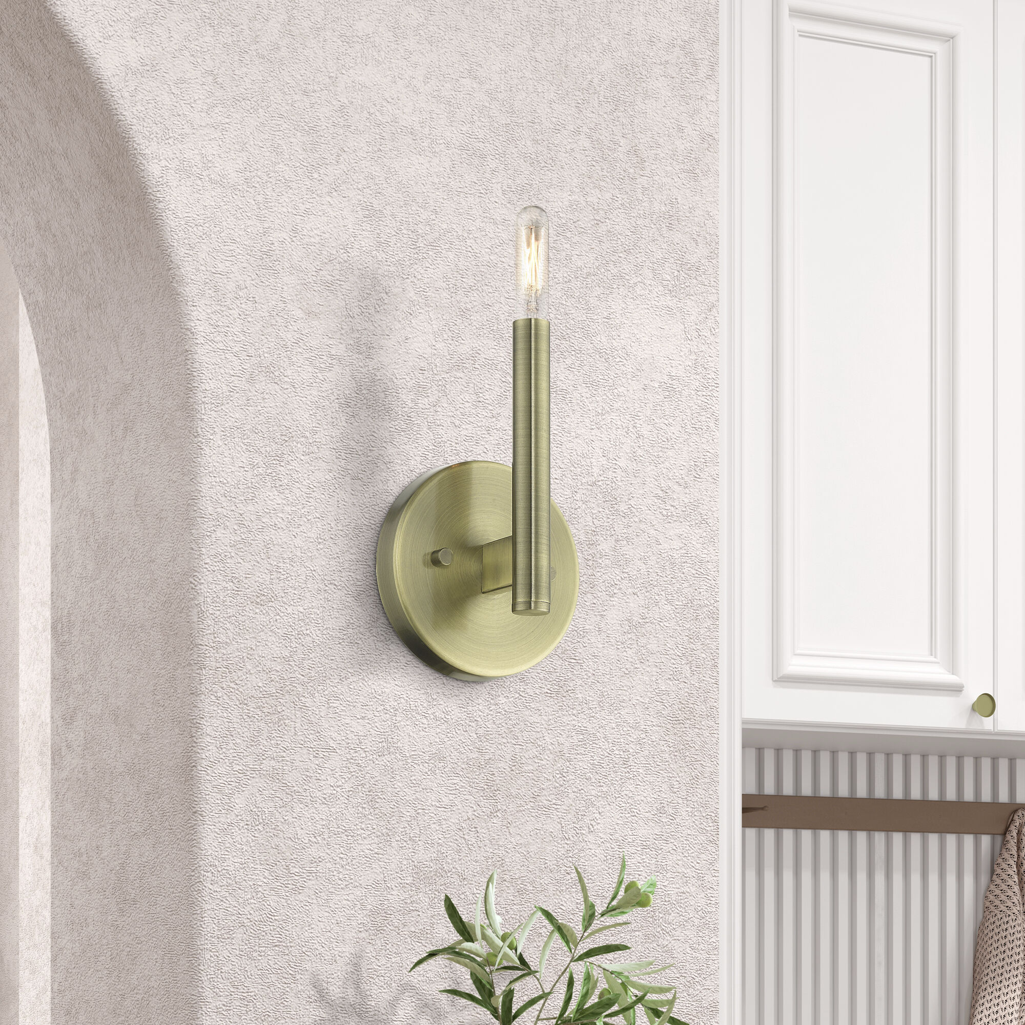 Copenhagen 1 Light 5.13 inch Antique Brass ADA Wall Sconce Wall Light, Single