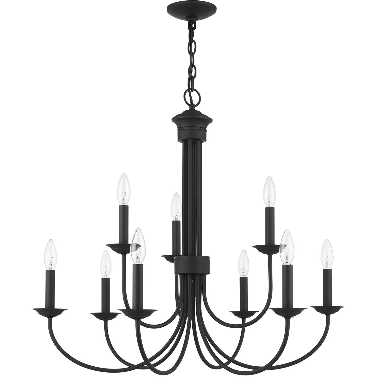 Estate 9 Light 30 inch Black Chandelier Ceiling Light