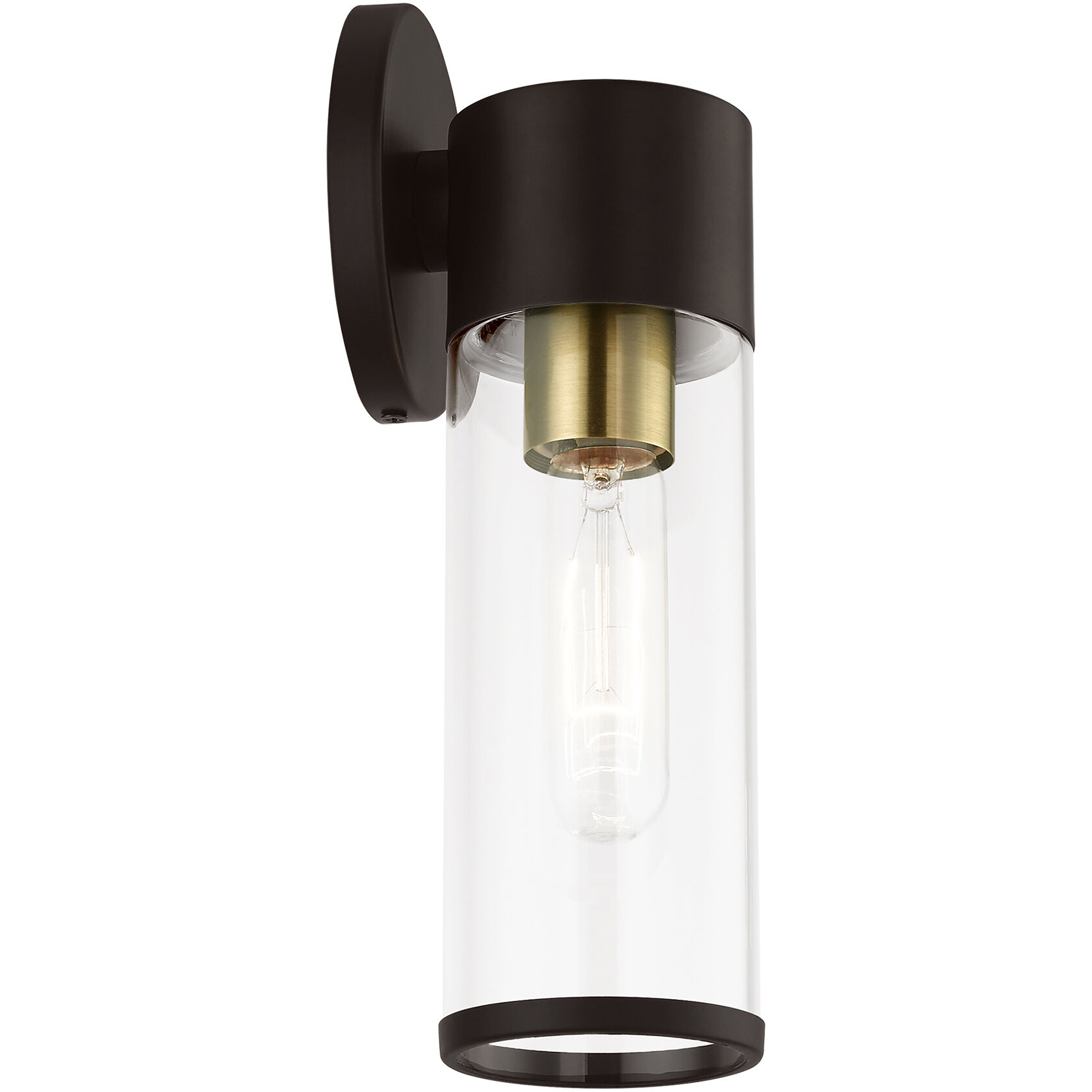 Banca 1 Light 4 inch Bronze with Antique Brass Accent ADA Single Sconce Wall Light, Single