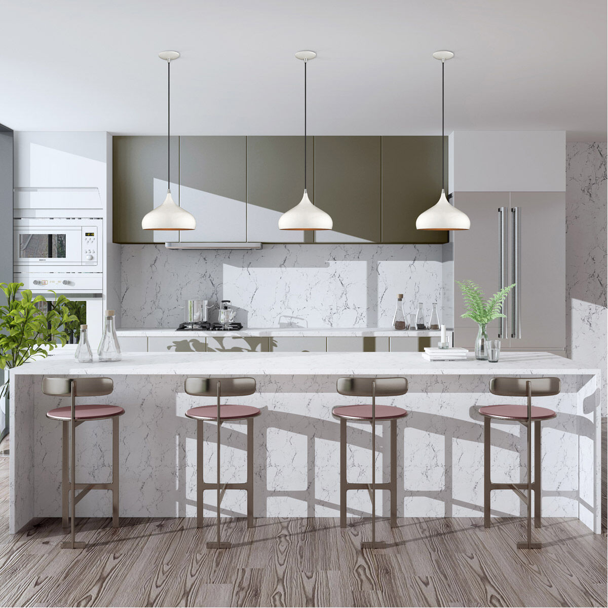 Allison 1 Light 12 inch Shiny White Mini Pendant Ceiling Light