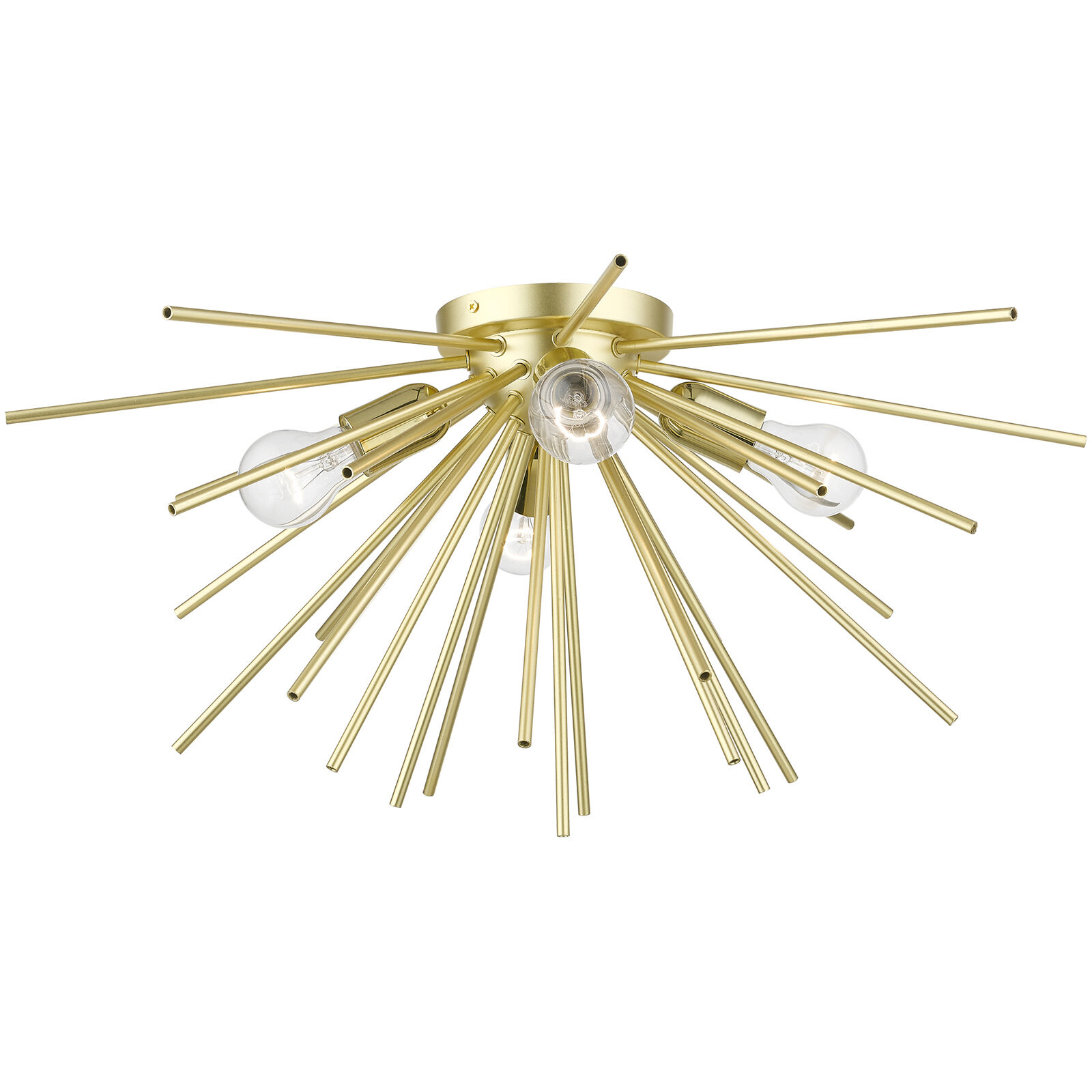 Tribeca 4 Light 25 inch Soft Gold with Polished Brass Accents Flush Mount Ceiling Light, Large