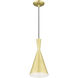 Waldorf 1 Light 7.25 inch Soft Gold with Polished Brass Accents Pendant Ceiling Light