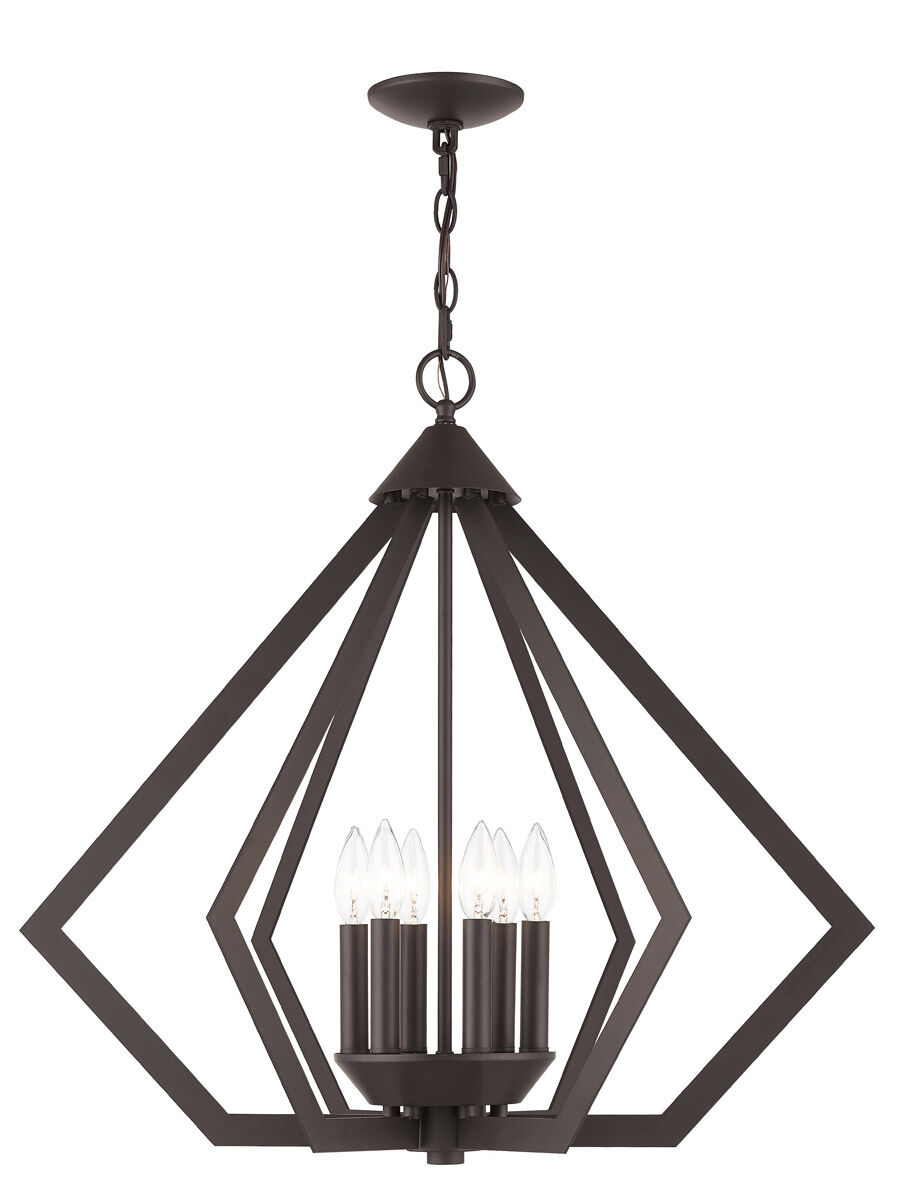 Prism 6 Light 26 inch Bronze Chandelier Ceiling Light