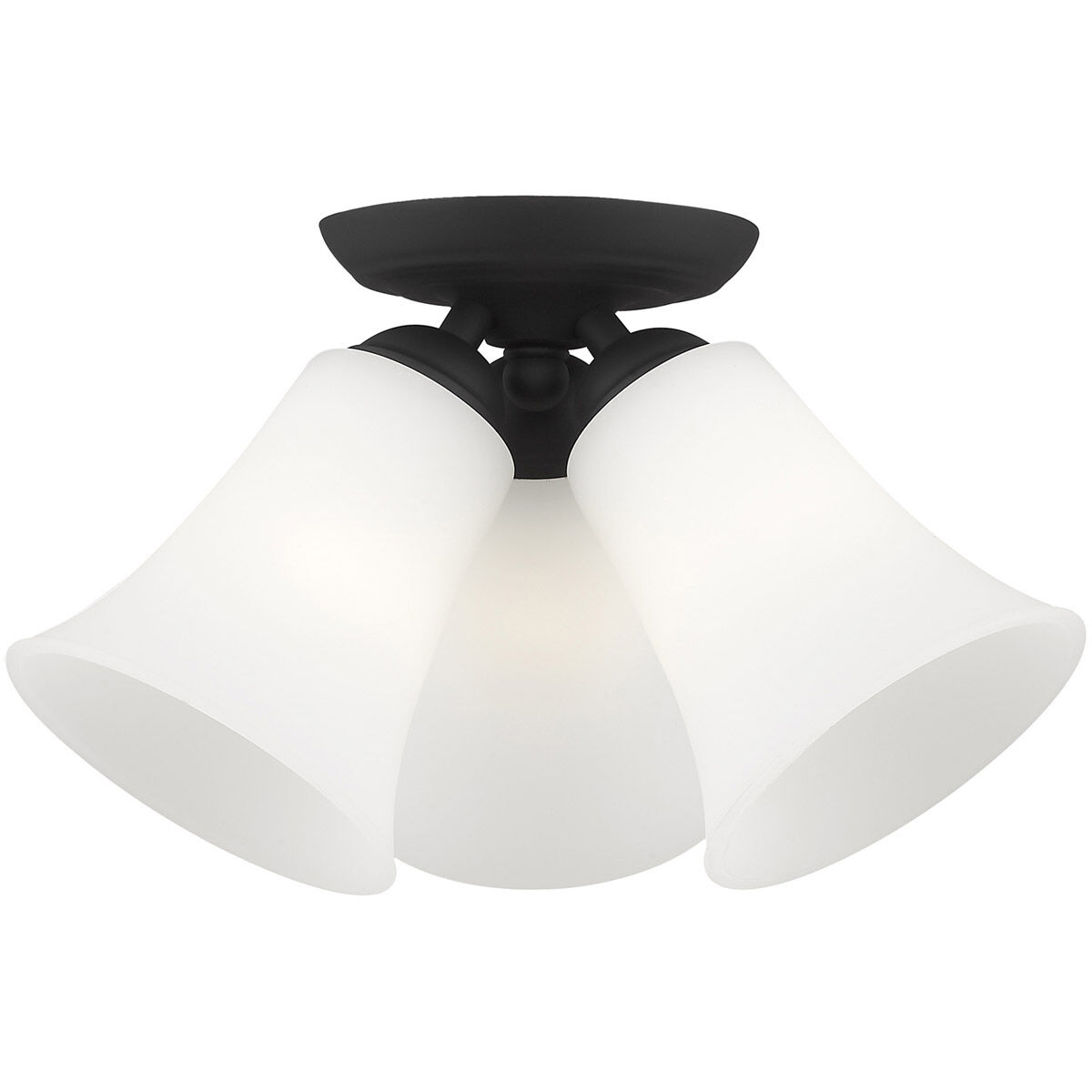 Ridgedale 3 Light 13 inch Black Semi-Flush Mount Ceiling Light