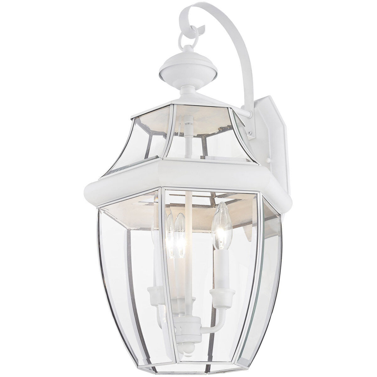 Monterey 3 Light 23 inch White Outdoor Wall Lantern
