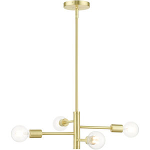 Bannister 4 Light 18 inch Satin Brass Chandelier Ceiling Light