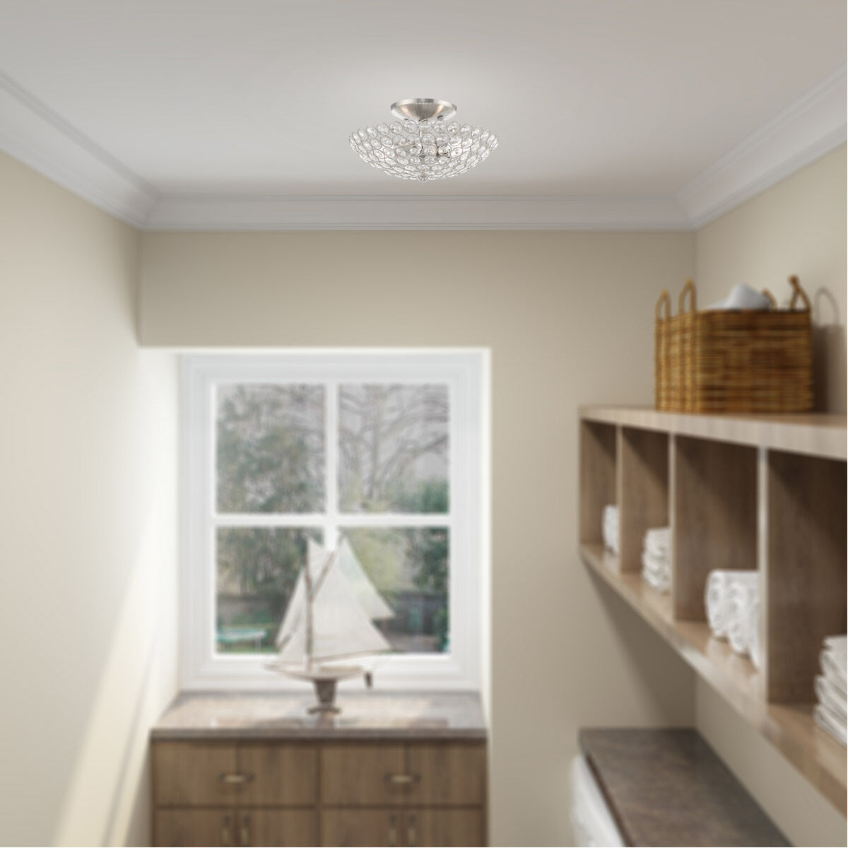 Cassandra 2 Light 11 inch Brushed Nickel Pendant Ceiling Light