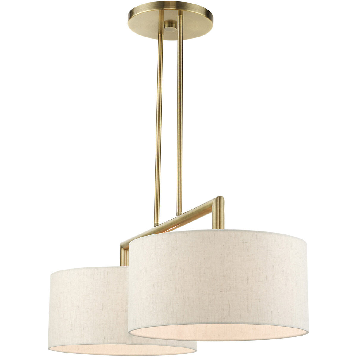 Meridian 2 Light 35 inch Antique Brass Linear Chandelier Ceiling Light