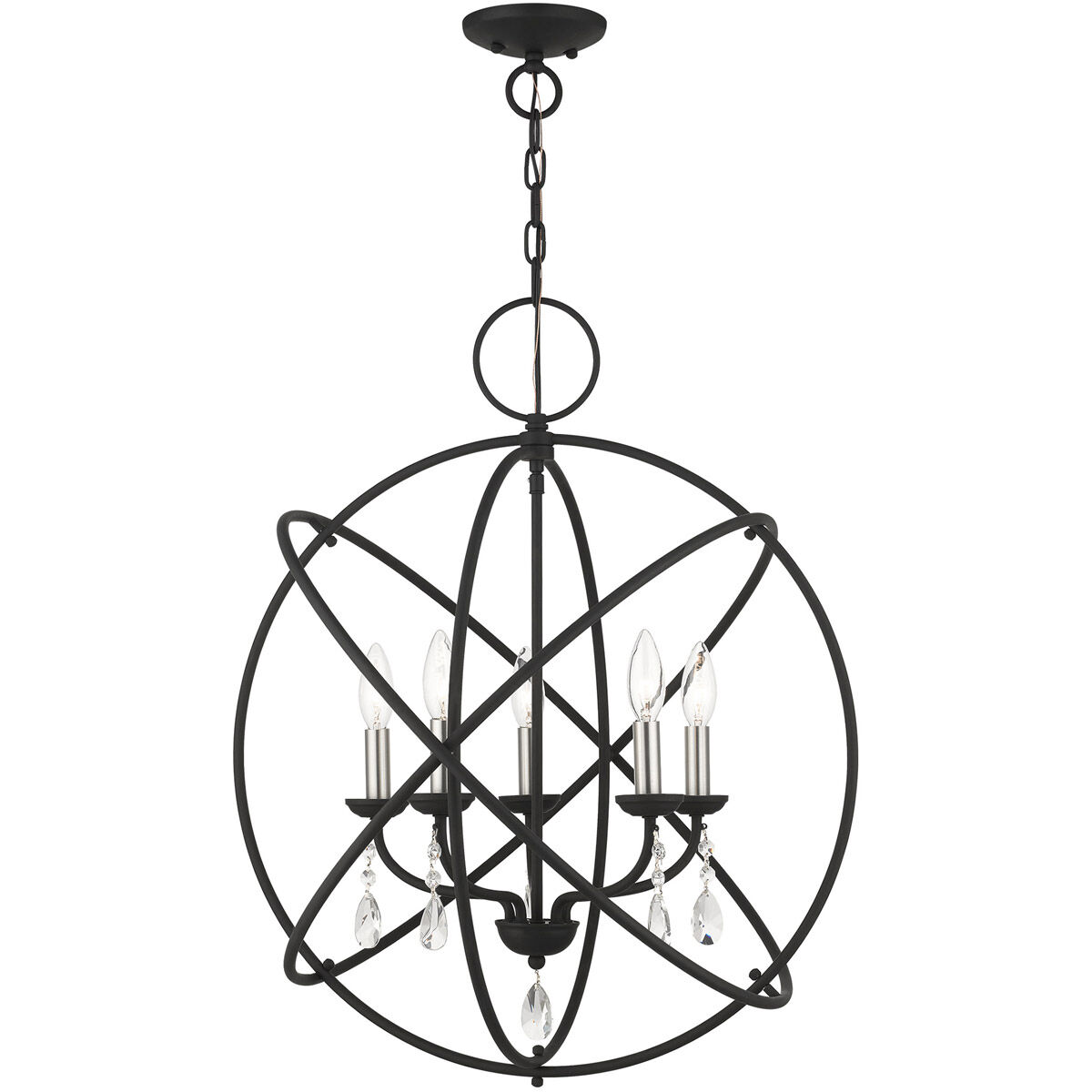 Aria 5 Light 23.5 inch Black Chandelier Ceiling Light