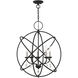 Aria 5 Light 24 inch Black Chandelier Ceiling Light