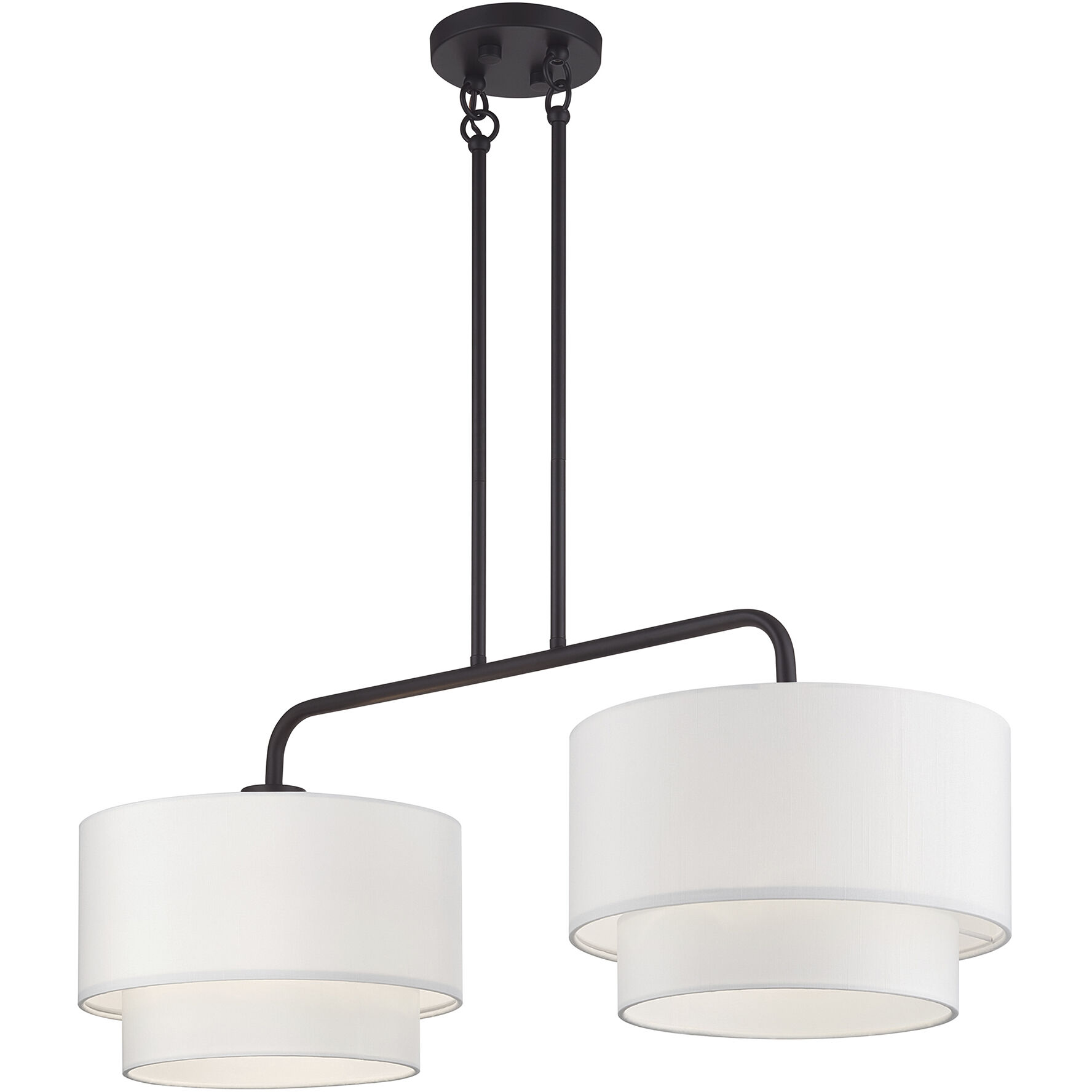 Manorwood 2 Light 35 inch Bronze Linear Chandelier Ceiling Light