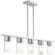 Carson 5 Light 40 inch Brushed Nickel Linear Chandelier Ceiling Light