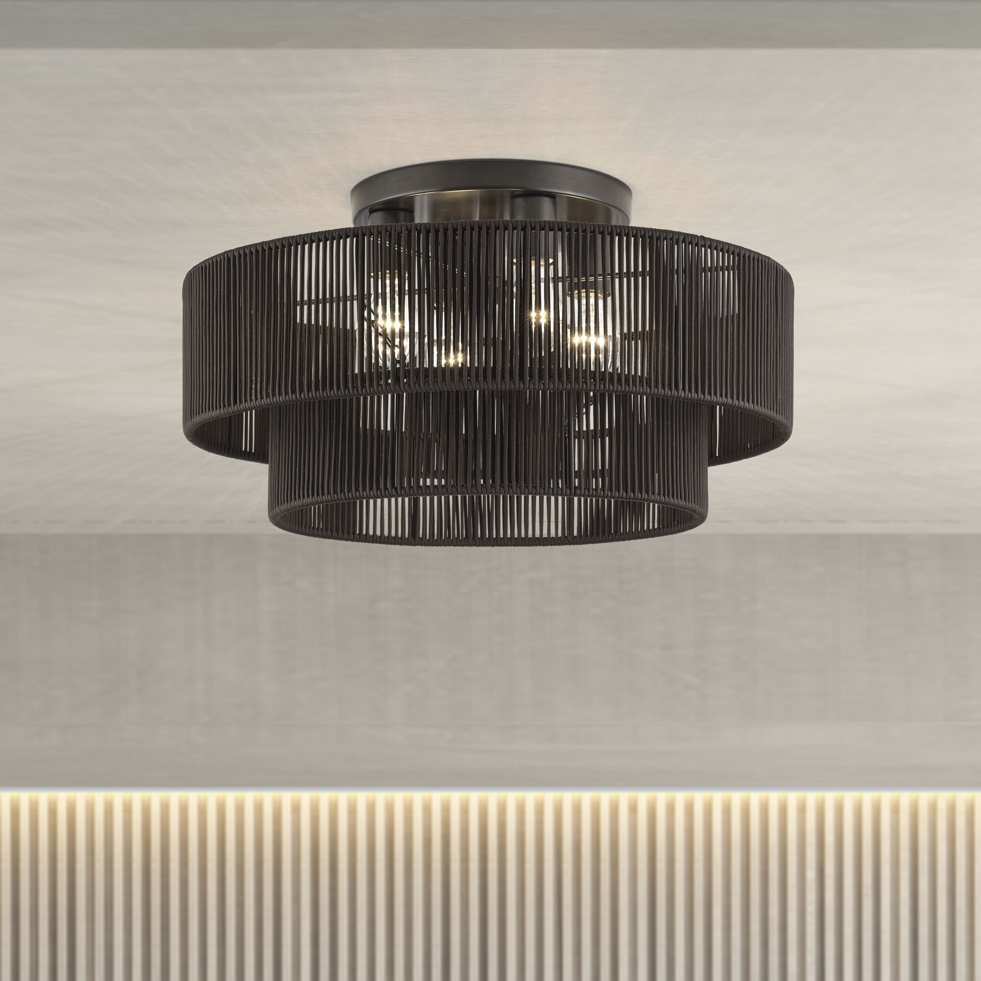 Acordia 4 Light 21 inch English Bronze Semi Flush Mount Ceiling Light, Extra Large