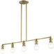Lansdale 5 Light 40 inch Antique Brass Linear Chandelier Ceiling Light, Large