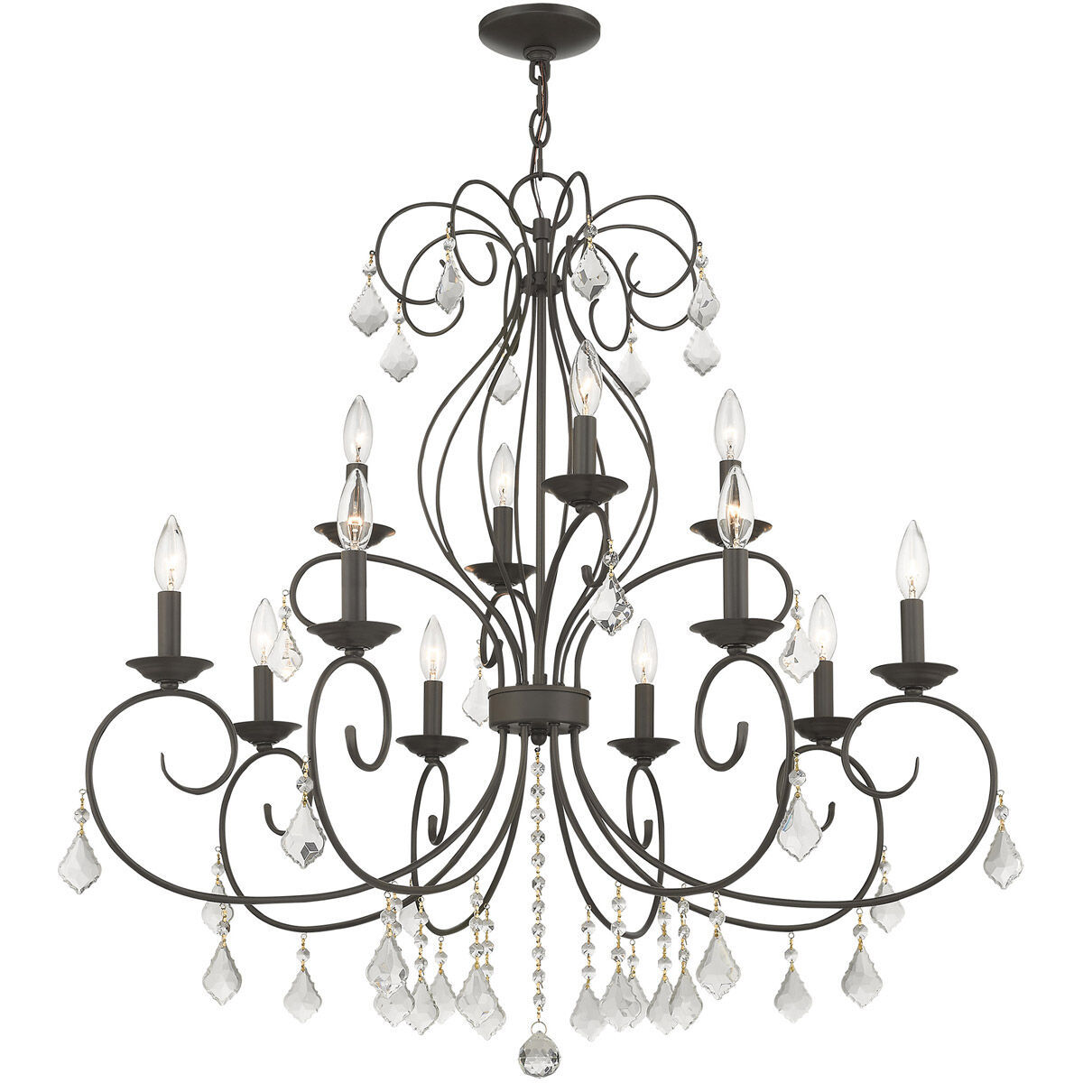 Donatella 12 Light 34.63 inch English Bronze Chandelier Ceiling Light