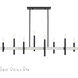Denmark 8 Light 48 inch Black with Brushed Nickel Accents Linear Chandelier Ceiling Light