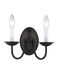 Home Basics 2 Light 10 inch Black Wall Sconce Wall Light