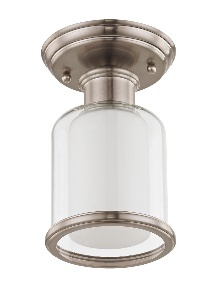 Middlebush 1 Light 6 inch Brushed Nickel Semi-Flush Mount Ceiling Light