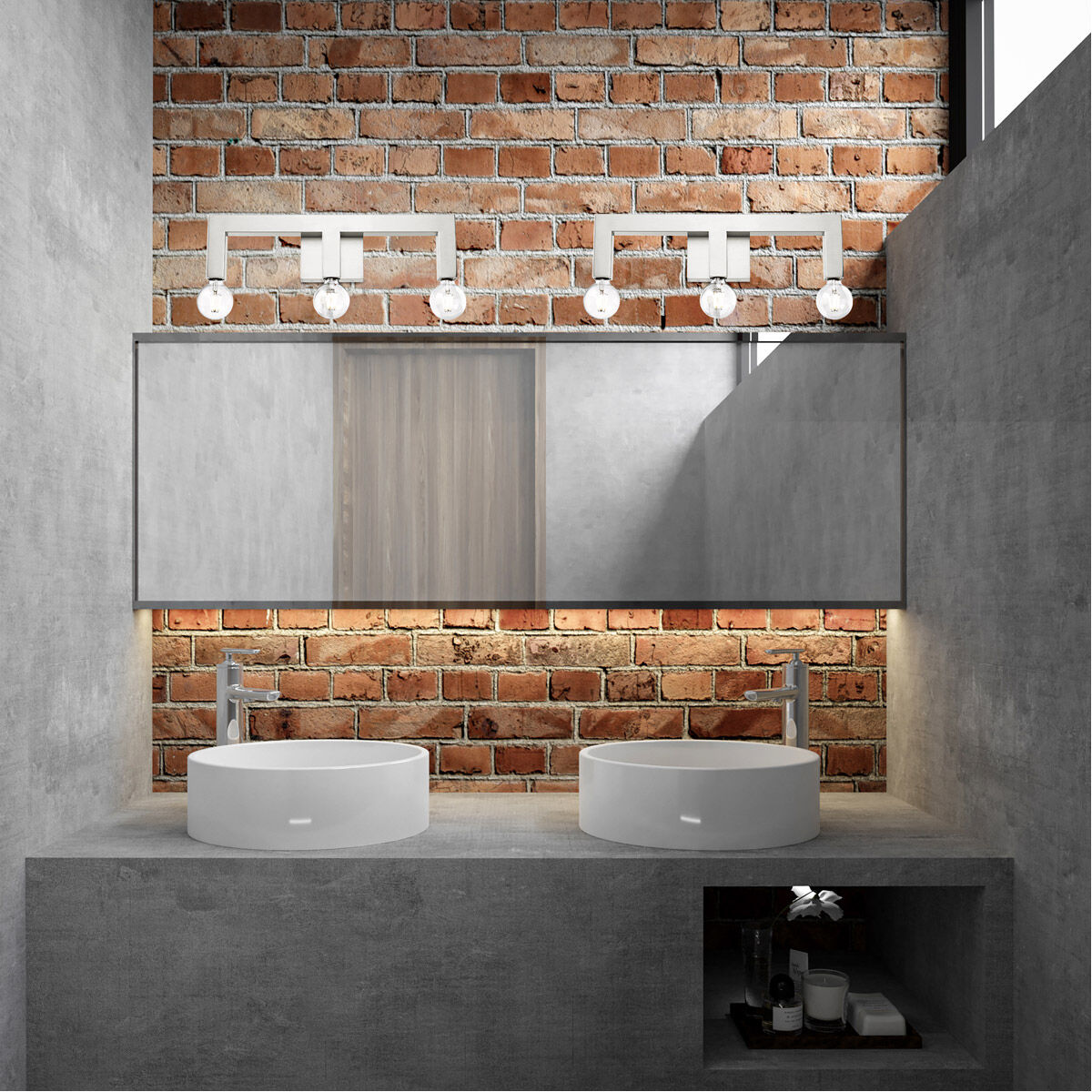 Solna 3 Light 22 inch Brushed Nickel Vanity Sconce Wall Light