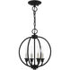 Milania 4 Light 13 inch Black with Brushed Nickel Accents Convertible Semi Flush/Chandelier Ceiling Light