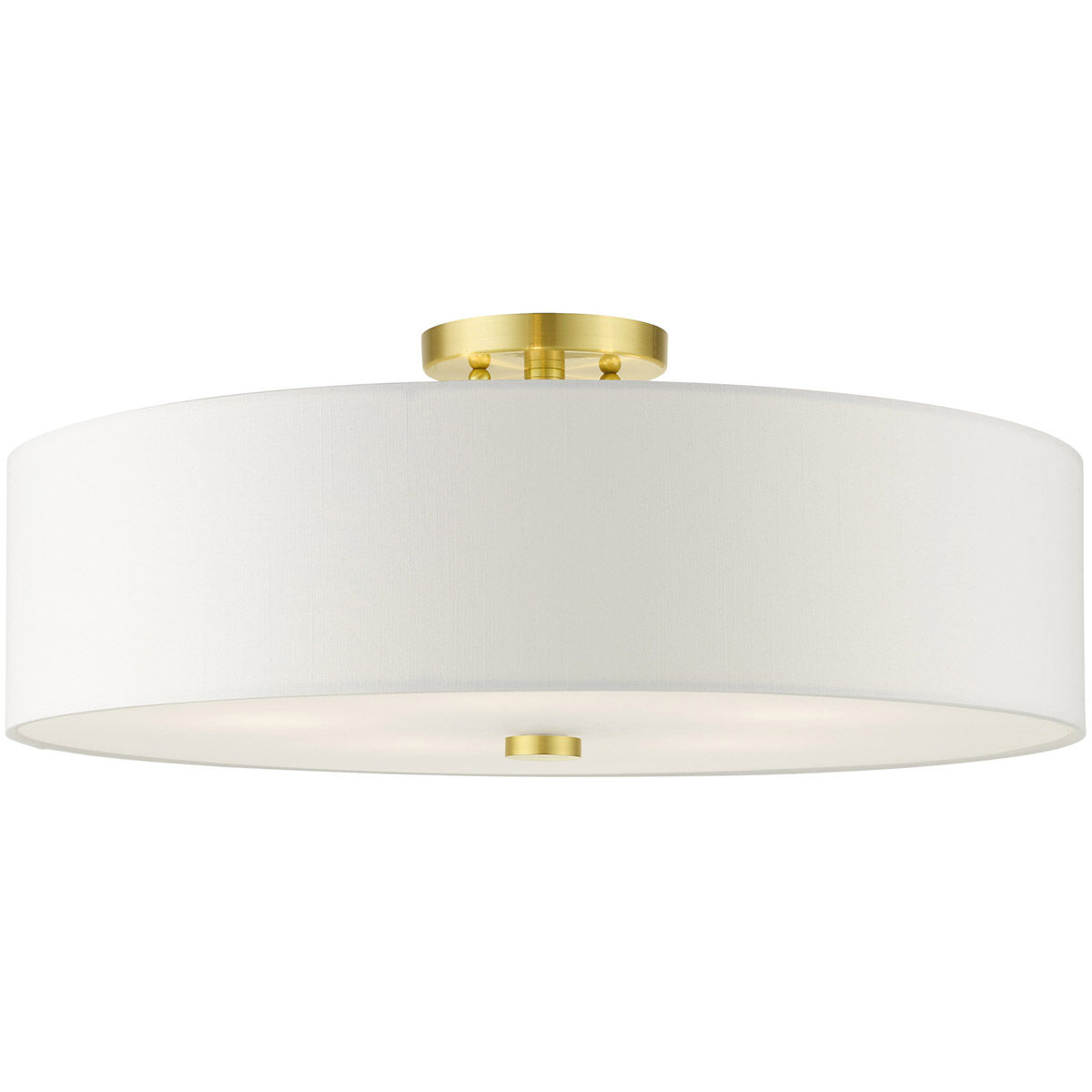 Meridian 5 Light 22 inch Satin Brass Semi Flush Ceiling Light 