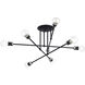 Delacroix 8 Light 35 inch Black with Brushed Nickel Accents Semi-Flush Ceiling Light
