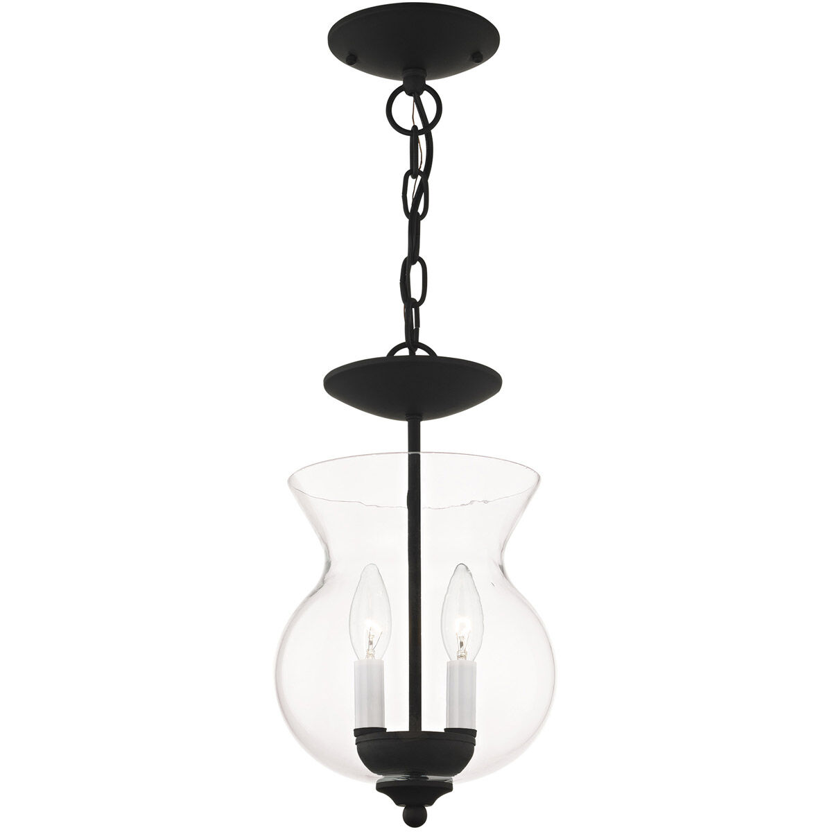 Heritage 2 Light 8 inch Black Convertible Mini Pendant/Ceiling Mount Ceiling Light