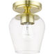 Willow 1 Light 5.75 inch Satin Brass Flush Mount Ceiling Light