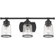 Lawrenceville 3 Light 24 inch Black Vanity Sconce Wall Light