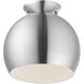 Piedmont 1 Light 10 inch Brushed Aluminum Semi-Flush Mount Ceiling Light