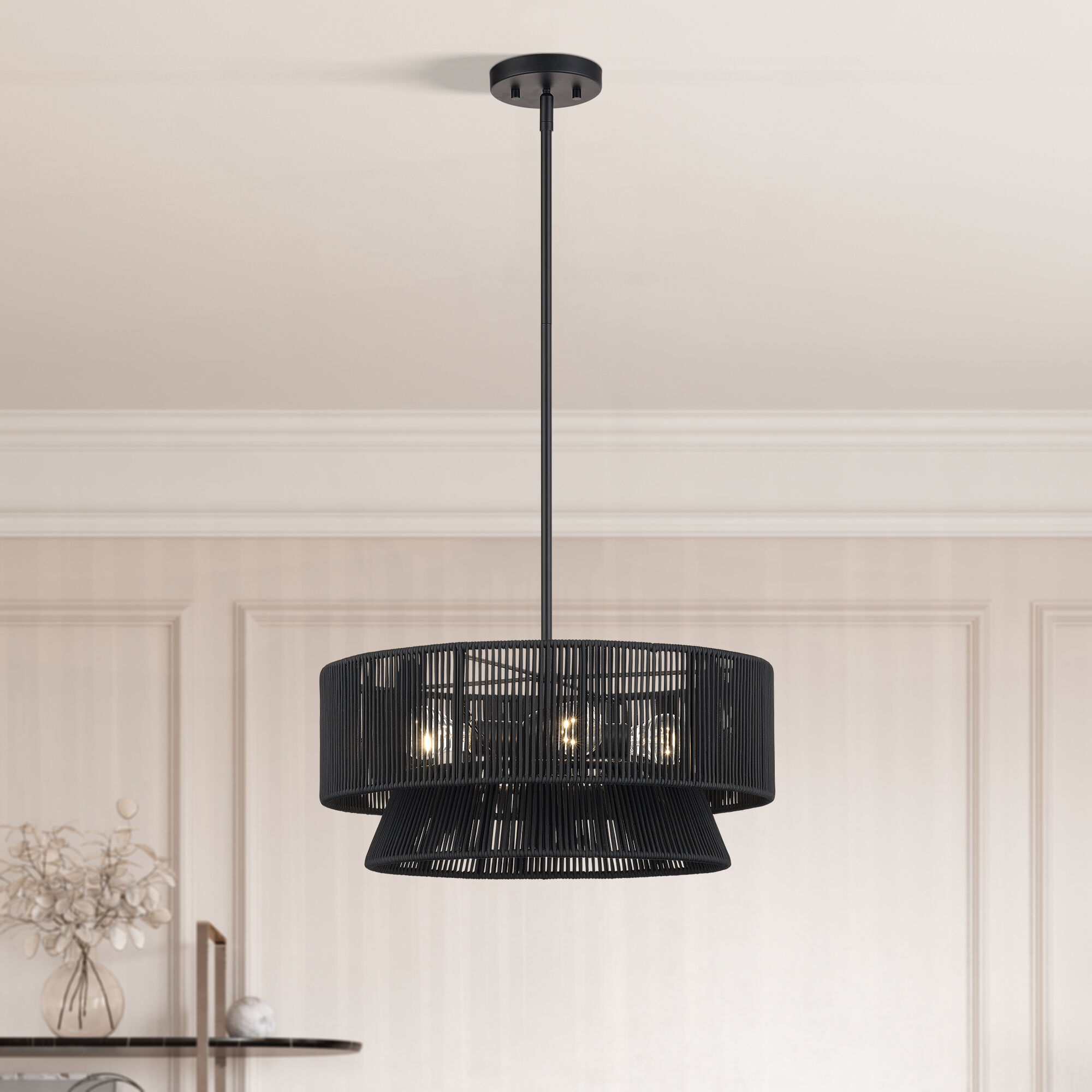 Florell 4 Light 20 inch Black Pendant Chandelier Ceiling Light
