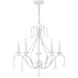 Caterina 5 Light 24 inch Antique White with Clear Crystals Chandelier Ceiling Light