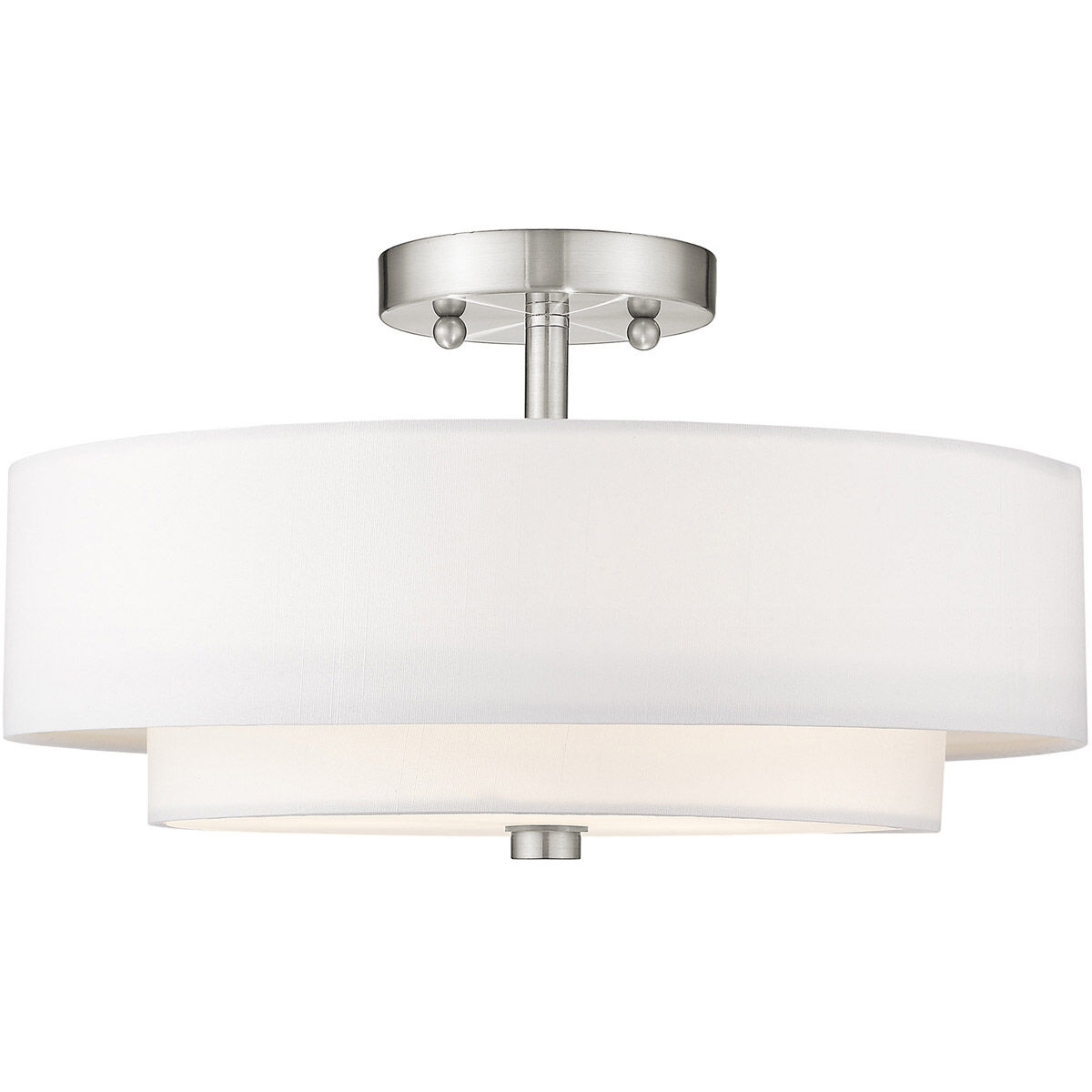 Livex Lighting 51044-91 Claremont 3 Light 15 inch Brushed Nickel