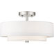Claremont 3 Light 15 inch Brushed Nickel Semi-Flush Mount Ceiling Light