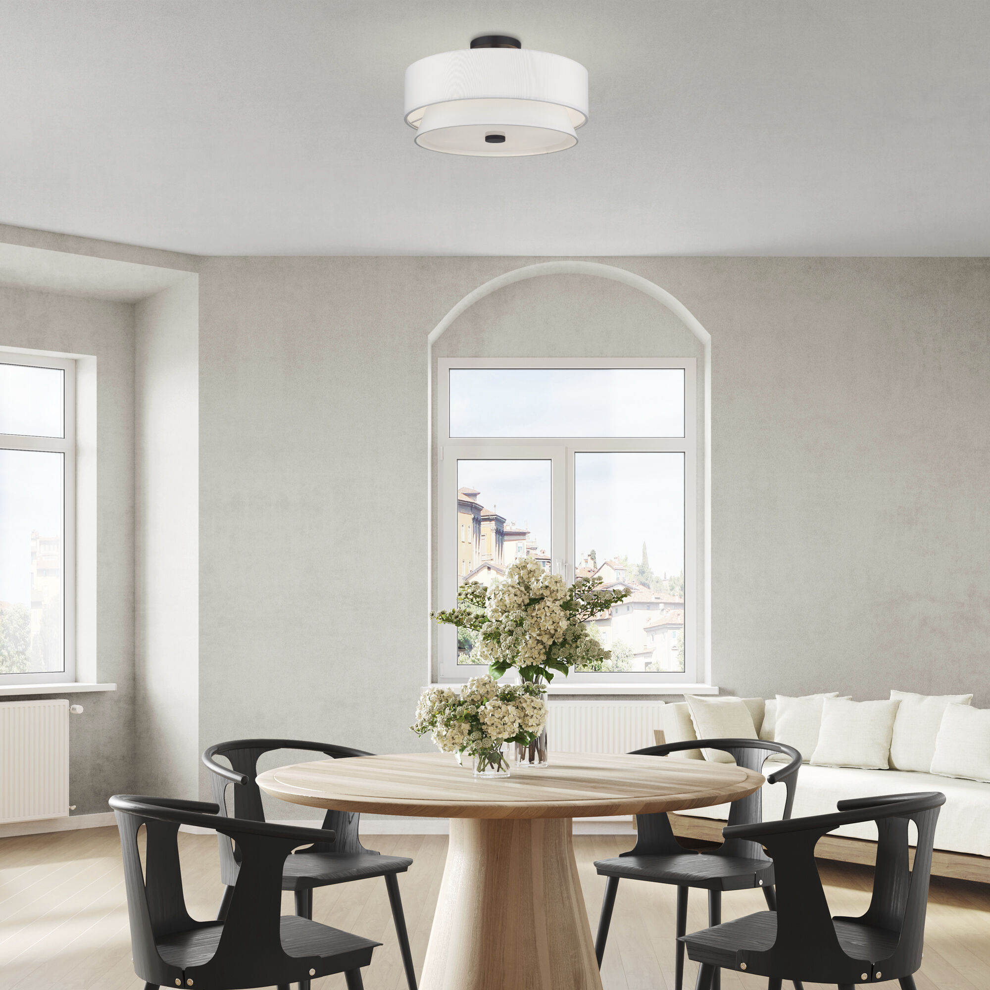 Fontana 4 Light 18 inch Bronze Semi-Flush Ceiling Light
