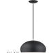 Domma 1 Light 14 inch Black with Brushed Nickel Accents Pendant Ceiling Light