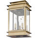 Princeton 2 Light 15 inch Antique Brass Outdoor Wall Lantern